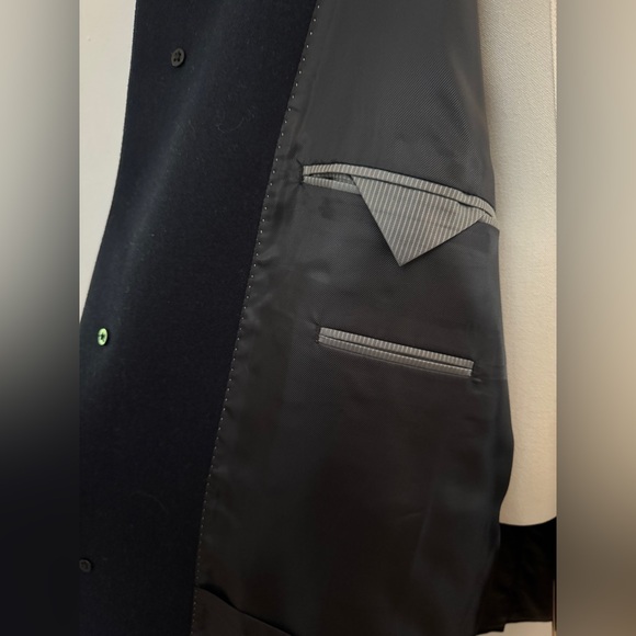 Ike Behar Men's Big Tall Navy Blue Oxford Wool Coat 54 Long - Picture 7 of 10